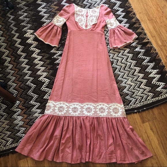 SOLD • 70s prairie folk dress - Picture 3 of 7